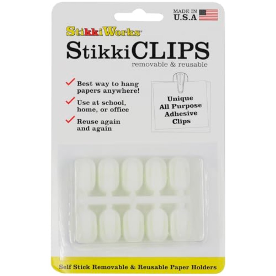Woodworking Teacher - Stikki Works White Clips 20 per