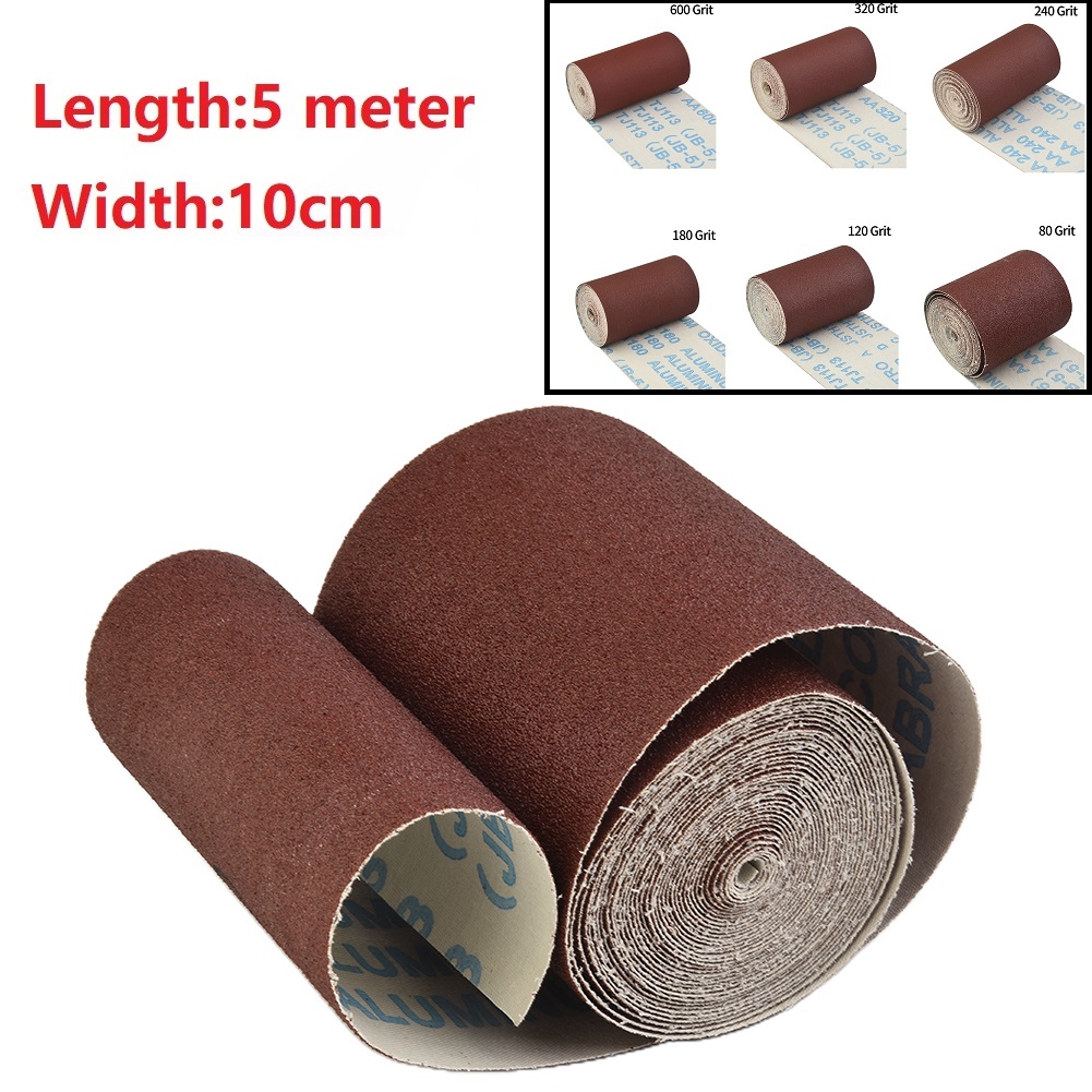 Woodworking Tool - 5M Sandpaper Emery Cloth Roll 80/120/180/240/320/600Grits