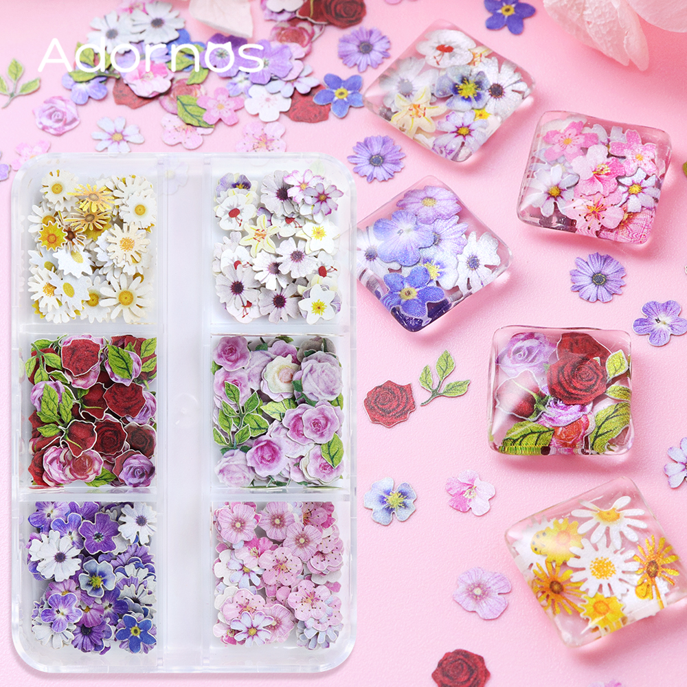 Woodworking Crafts - 6 Grids Flowers Wood Pulp Chips
