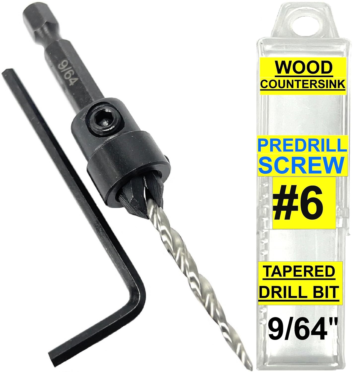 Woodworking Drill - Adjustable Wood Countersink Drill Bit #6
