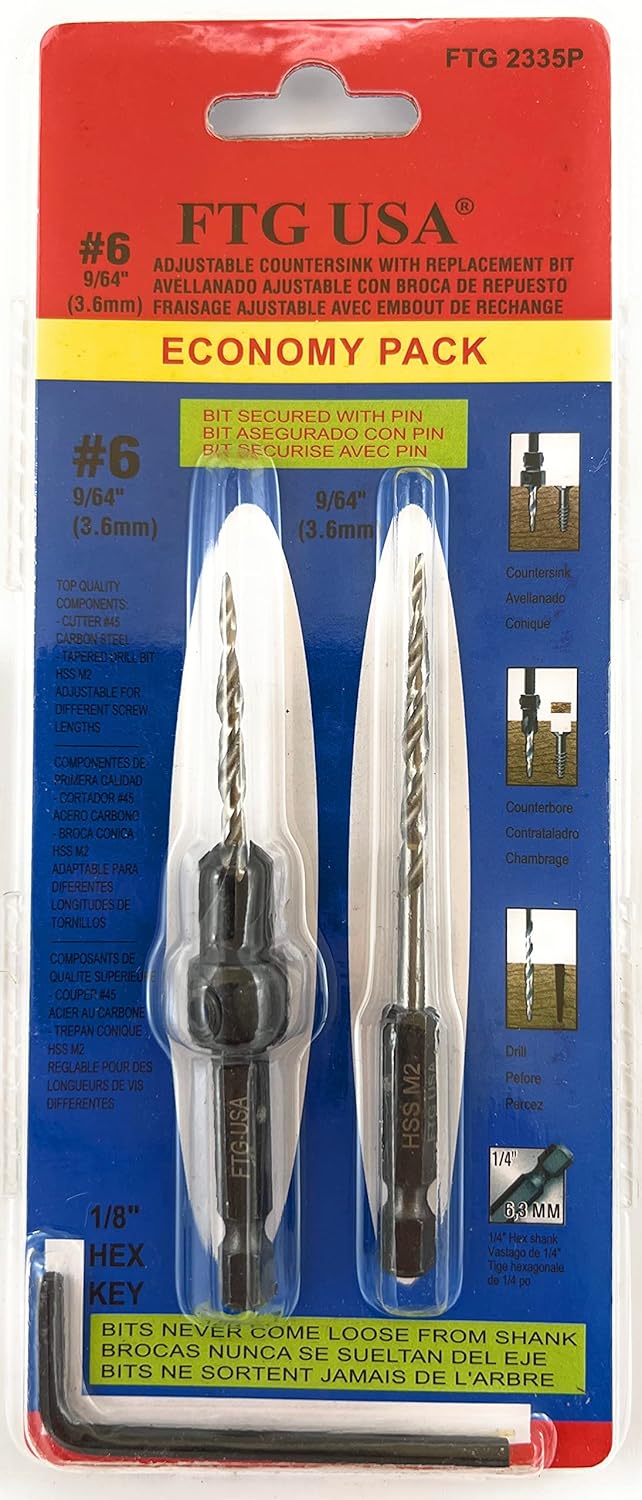Woodworking Drill - Adjustable Wood Countersink Drill Bit #6