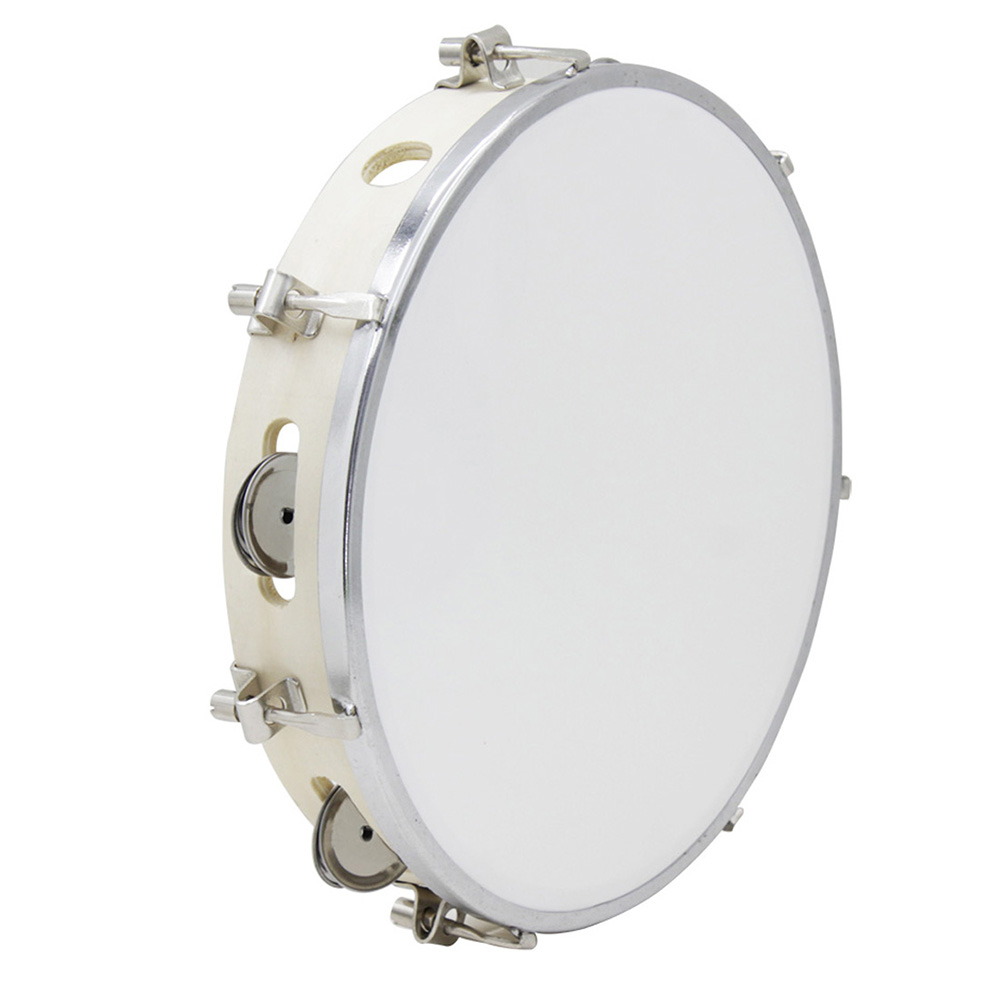 Woodworking Crafts - 10 Inches Tambourine Adjustable Solid Wooden