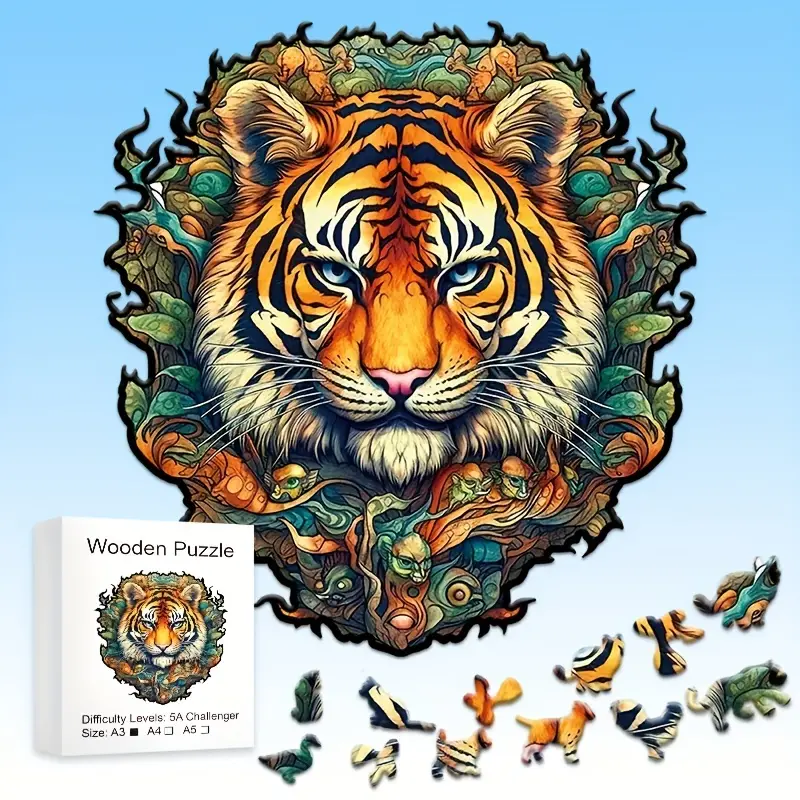 Tiger Wooden Jigsaw Puzzle, Un - Woodworking Jigsaw recensione e prezzo