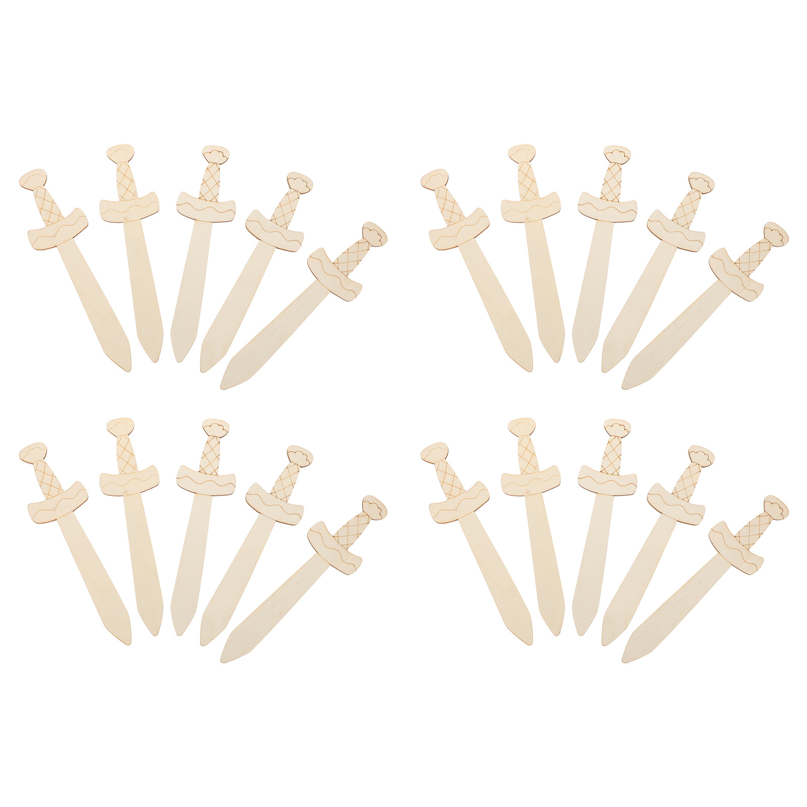 20Pcs Unfinished Wooden Swords - Woodworking Crafts recensione e prezzo