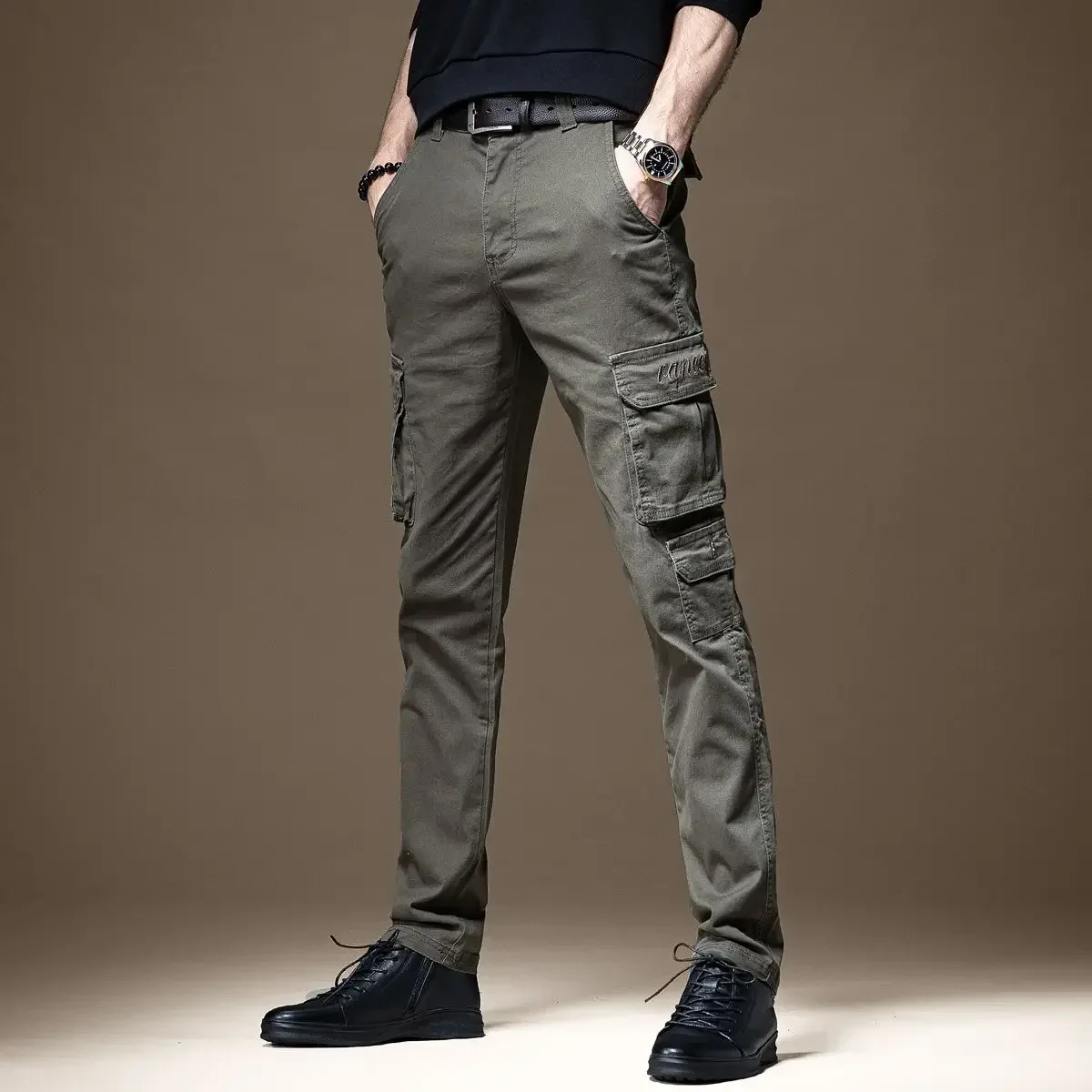 Trousers Man Black Slim Cargo  - Woodworking Brand recensione e prezzo
