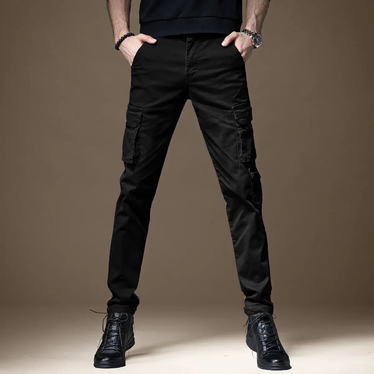 Trousers Man Black Slim Cargo  - Woodworking Brand recensione e prezzo