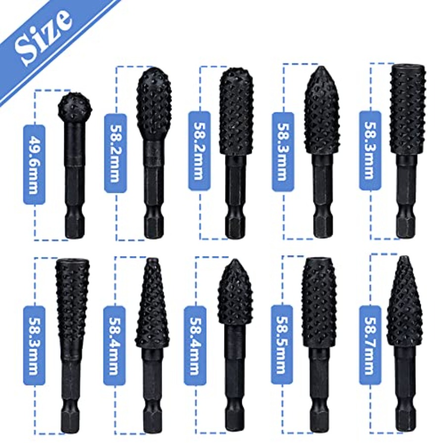 10 Pieces Rotary Burr Rasp Set - Woodworking Drill recensione e prezzo