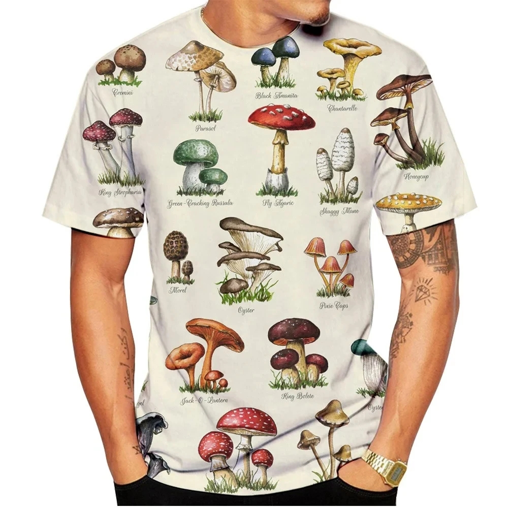 Men T-shirt Retro Mushroom Tee - Woodworking Brand recensione e prezzo