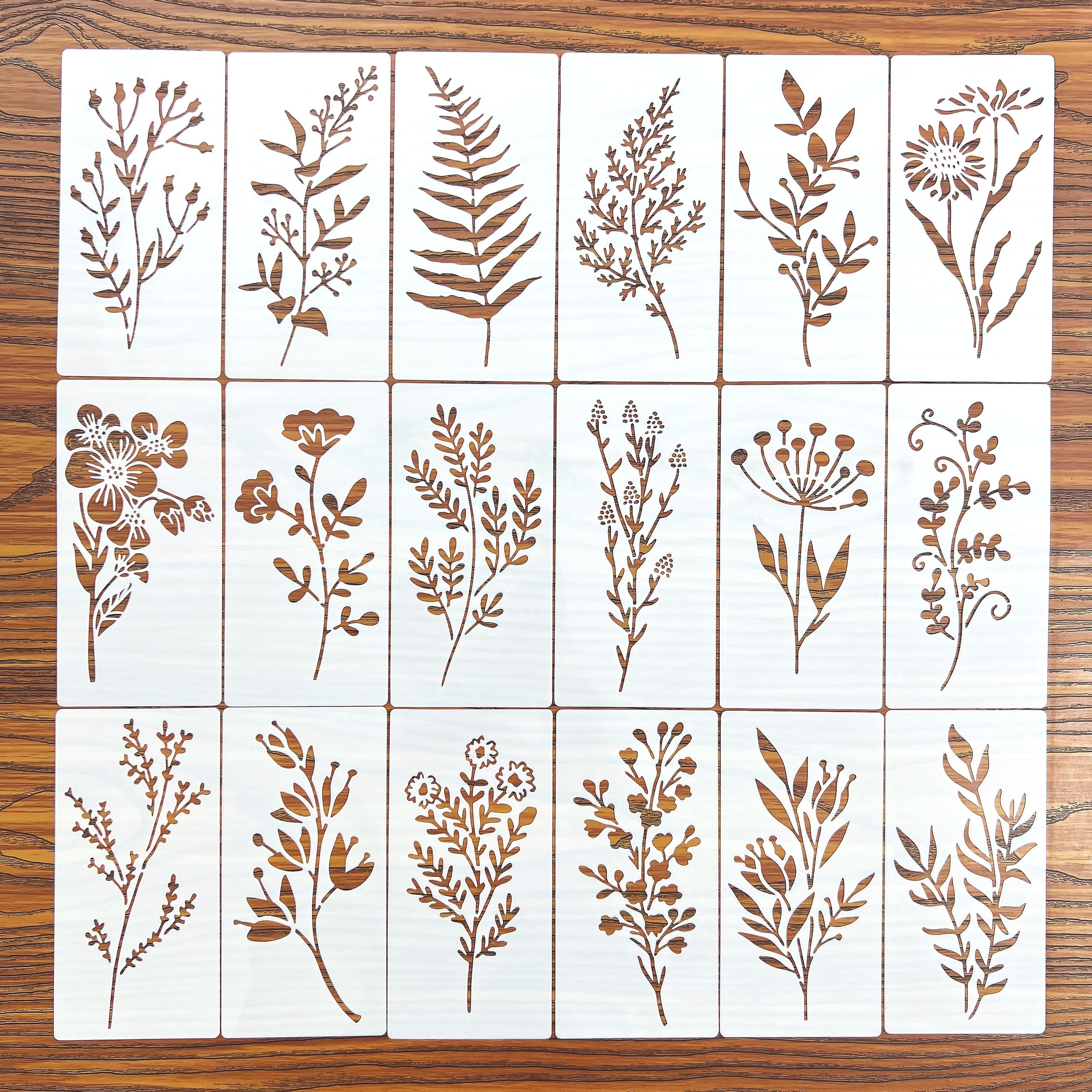 18pcs DIY Floral Painting Sten - Woodworking Crafts recensione e prezzo