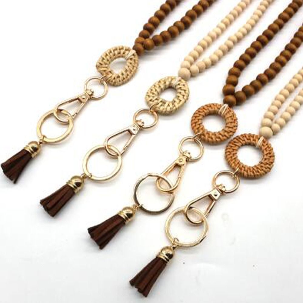 New Rattan Wood Bead Lanyard K - Woodworking Teacher recensione e prezzo