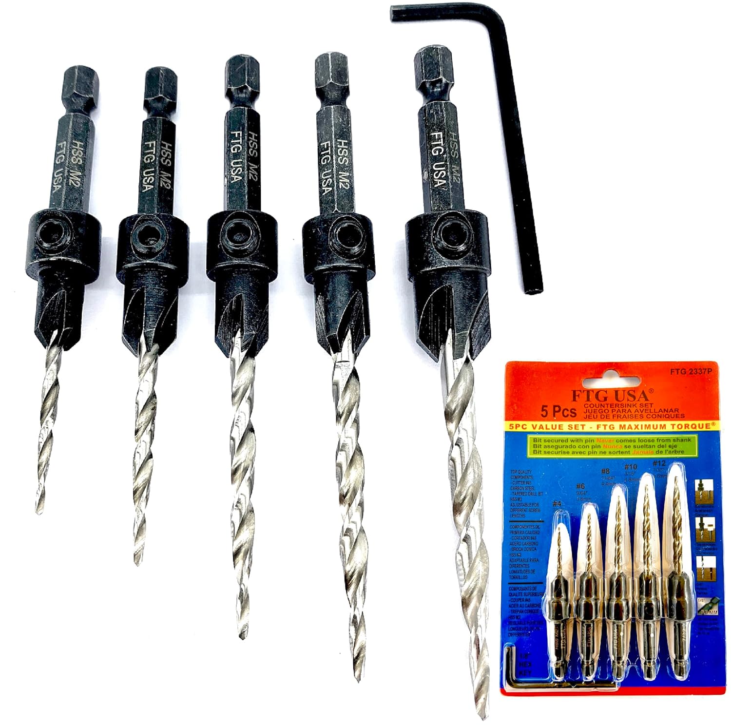 Countersink Drill Bit Set 5 Pc - Woodworking Drill recensione e prezzo